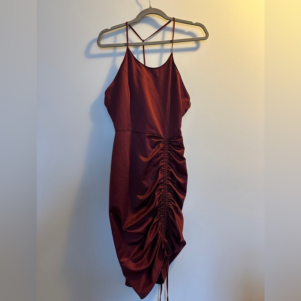 Diffuse Burgundy Ruched Dress| size 8